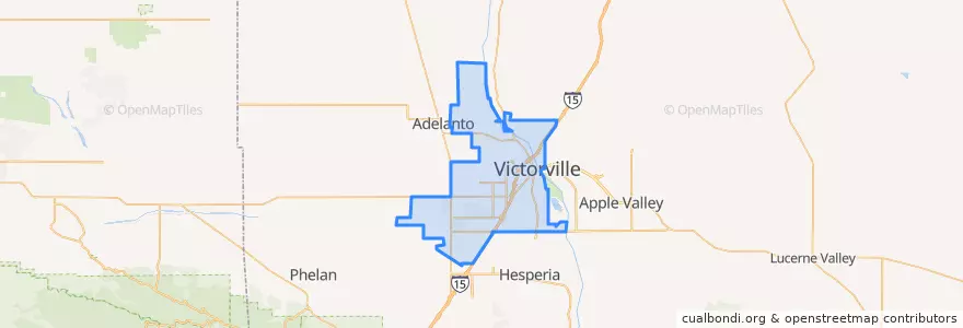 Mapa de ubicacion de Victorville.