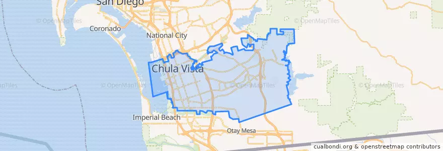 Mapa de ubicacion de Chula Vista.