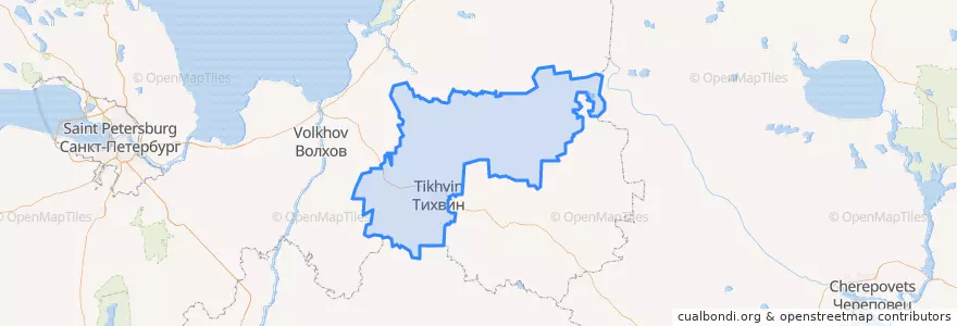 Mapa de ubicacion de Тихвинский район.