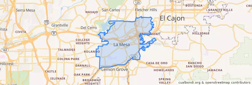 Mapa de ubicacion de La Mesa.