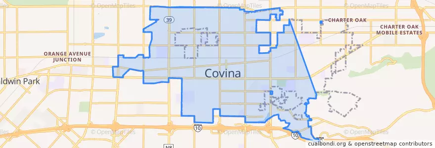 Mapa de ubicacion de Covina.
