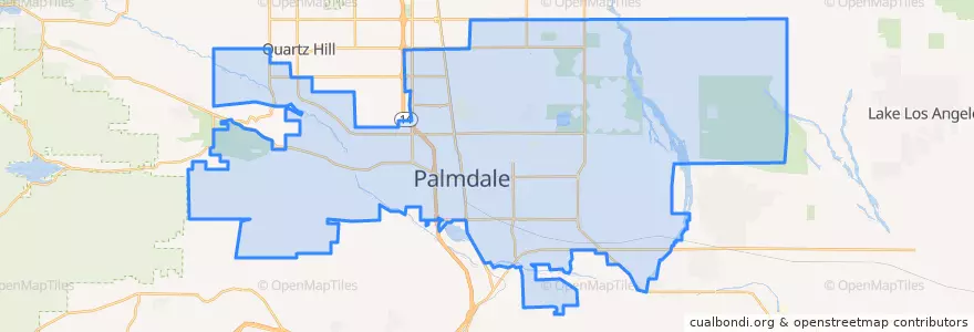 Mapa de ubicacion de Palmdale.