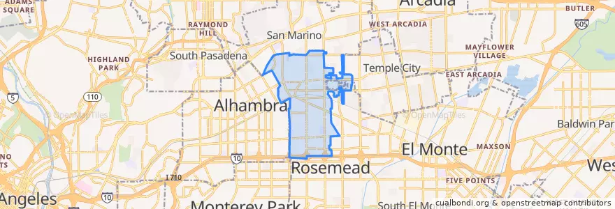 Mapa de ubicacion de San Gabriel.