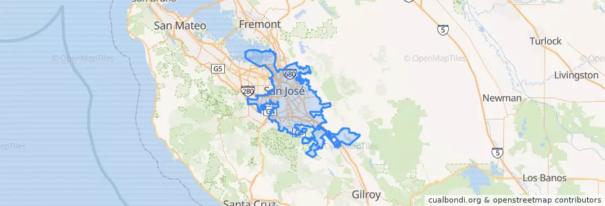 Mapa de ubicacion de San Jose.