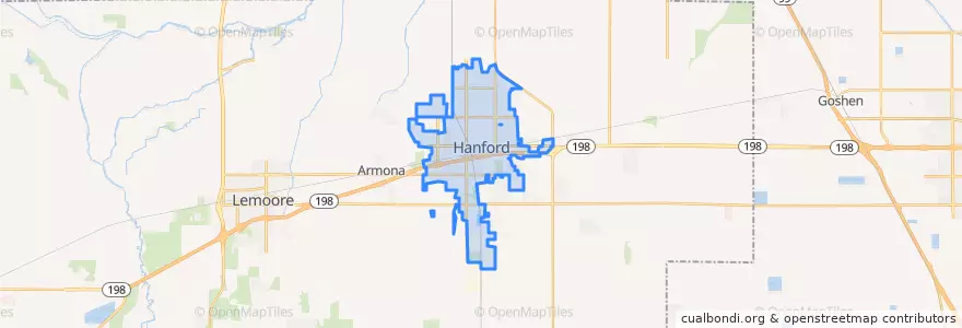 Mapa de ubicacion de Hanford.