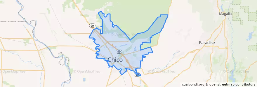Mapa de ubicacion de Chico.