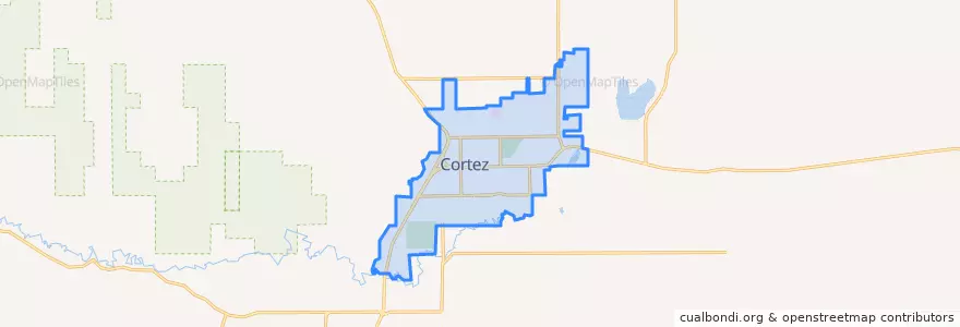 Mapa de ubicacion de Cortez.