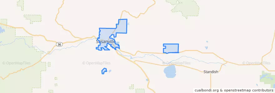 Mapa de ubicacion de Susanville.