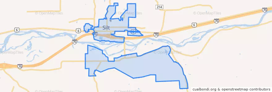 Mapa de ubicacion de Silt.