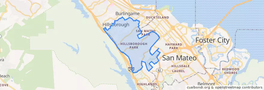 Mapa de ubicacion de Hillsborough.