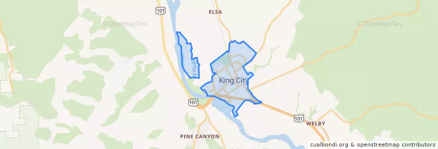 Mapa de ubicacion de King City.