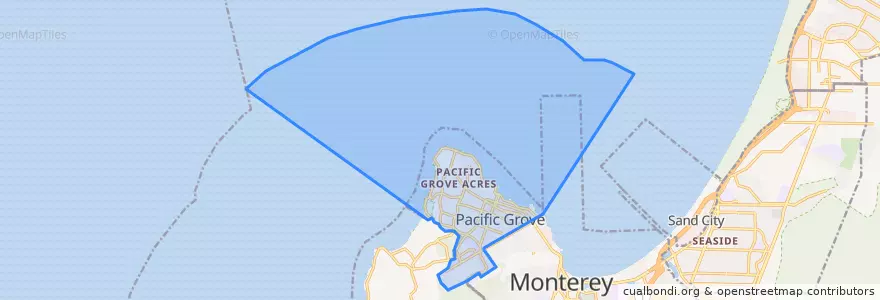Mapa de ubicacion de Pacific Grove.
