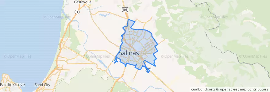 Mapa de ubicacion de Salinas.