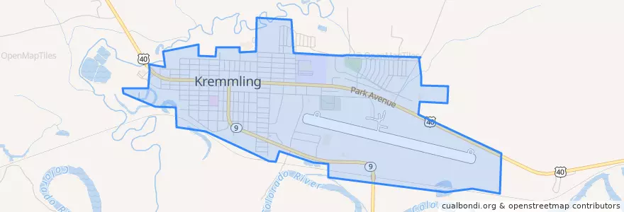 Mapa de ubicacion de Kremmling.