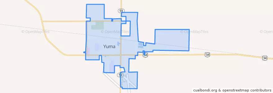 Mapa de ubicacion de Yuma.