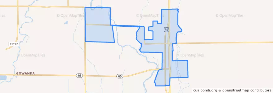 Mapa de ubicacion de Platteville.