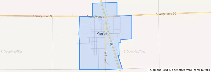 Mapa de ubicacion de Pierce.