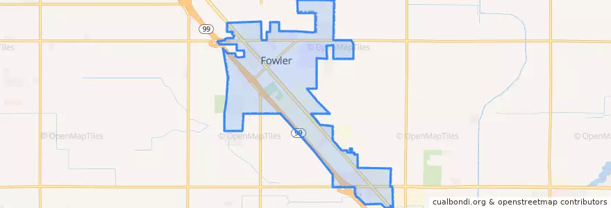 Mapa de ubicacion de Fowler.