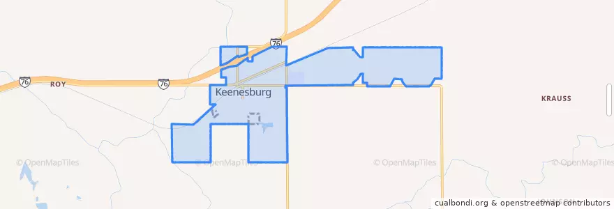 Mapa de ubicacion de Keenesburg.