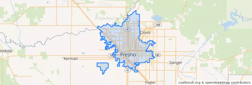 Mapa de ubicacion de Fresno.