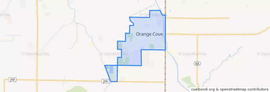 Mapa de ubicacion de Orange Cove.