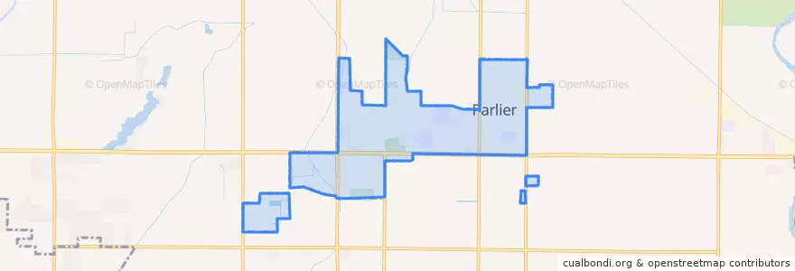 Mapa de ubicacion de Parlier.