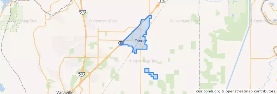 Mapa de ubicacion de Dixon.