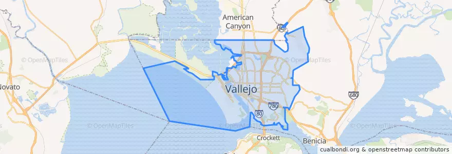 Mapa de ubicacion de Vallejo.