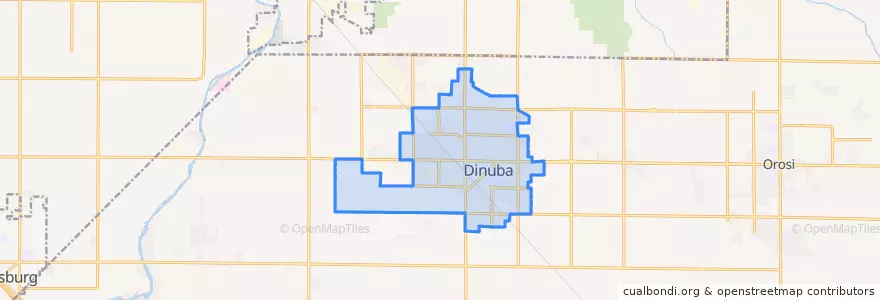 Mapa de ubicacion de Dinuba.