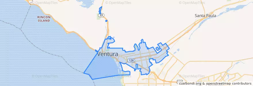 Mapa de ubicacion de Ventura.