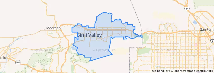 Mapa de ubicacion de Simi Valley.