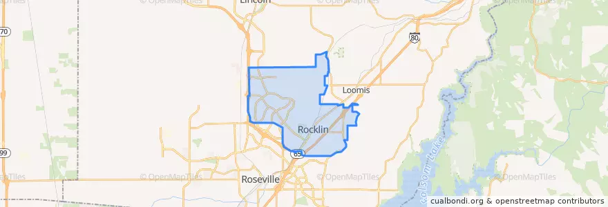 Mapa de ubicacion de Rocklin.