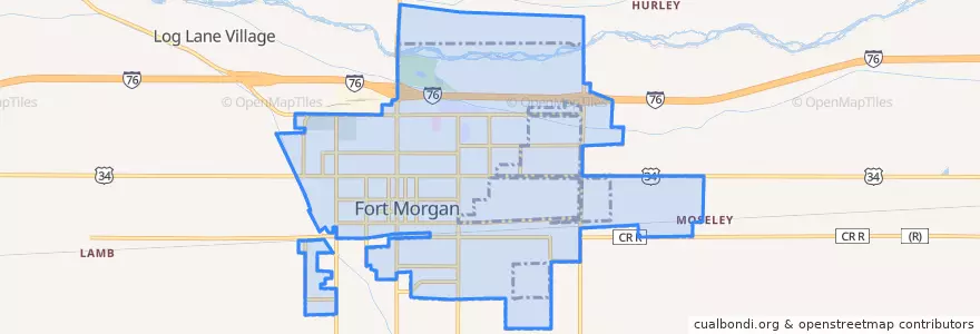 Mapa de ubicacion de Fort Morgan.