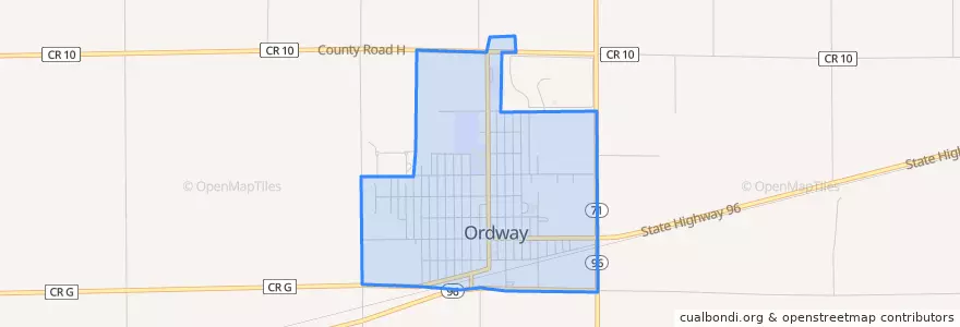 Mapa de ubicacion de Ordway.