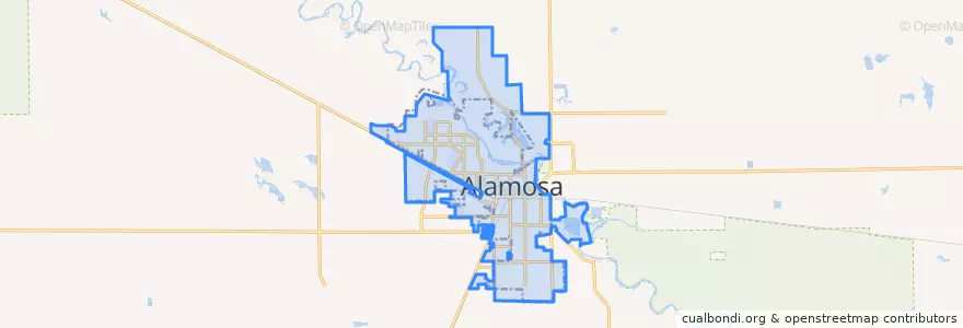 Mapa de ubicacion de Alamosa.