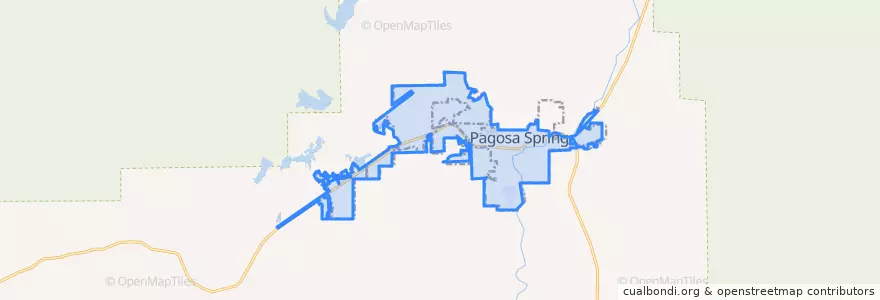 Mapa de ubicacion de Pagosa Springs.