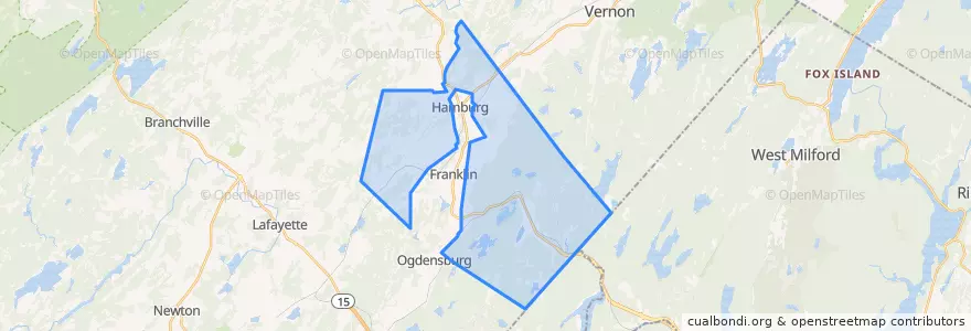 Mapa de ubicacion de Hardyston Township.