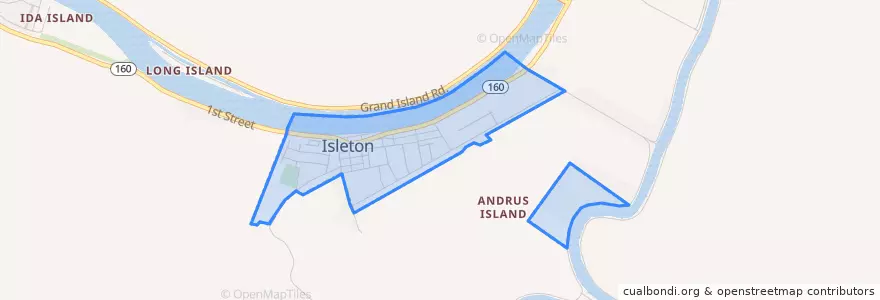 Mapa de ubicacion de Isleton.