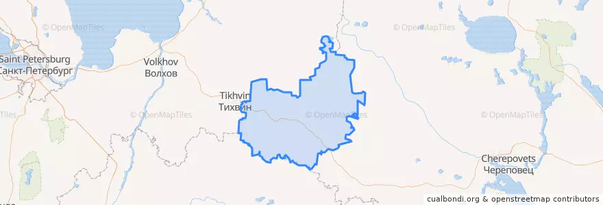 Mapa de ubicacion de Бокситогорский район.