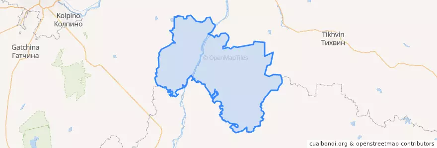 Mapa de ubicacion de Киришский район.