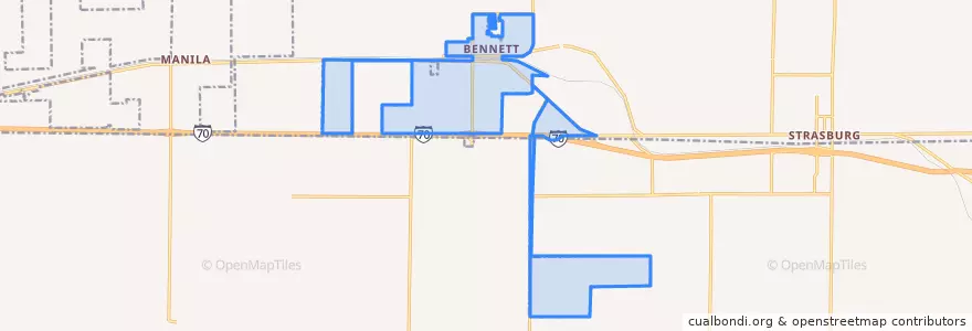 Mapa de ubicacion de Bennett.