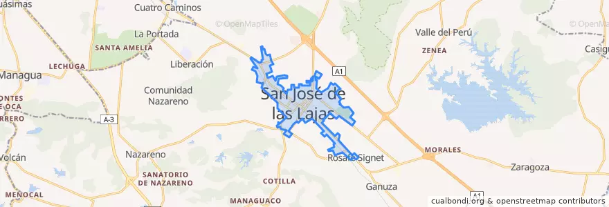 Mapa de ubicacion de Ciudad de San José de las Lajas.