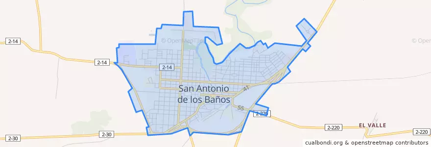 Mapa de ubicacion de Ciudad de San Antonio de los Baños.