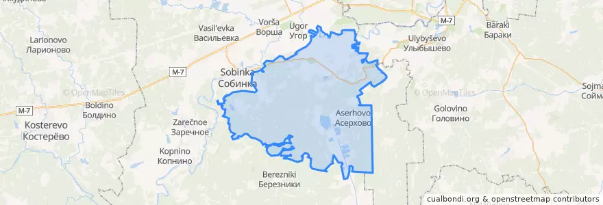 Mapa de ubicacion de Асерховское сельское поселение.