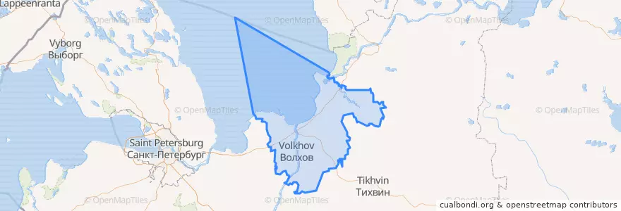 Mapa de ubicacion de Волховский район.