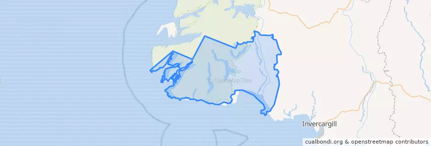 Mapa de ubicacion de Tuatapere Te Waewae Community.