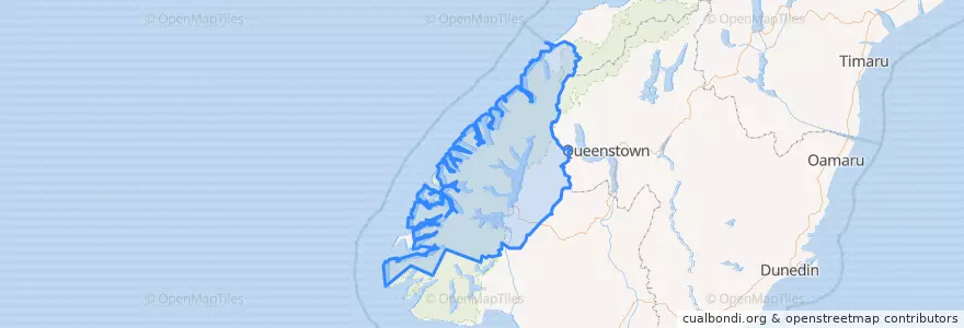 Mapa de ubicacion de Fiordland Community.