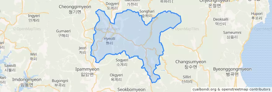 Mapa de ubicacion de 영양읍.