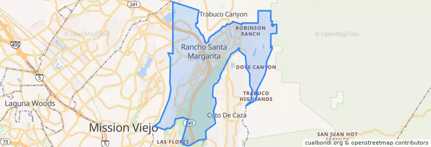 Mapa de ubicacion de Rancho Santa Margarita.