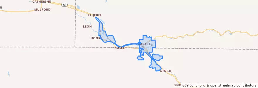 Mapa de ubicacion de Basalt.